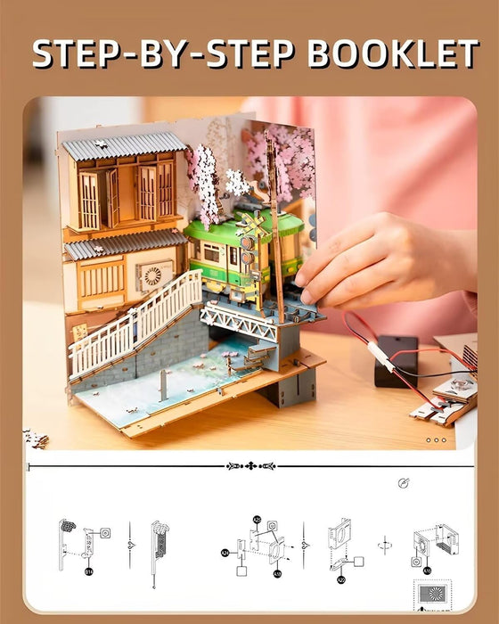 Book Nook Wood Kit – Sakura Densya 
