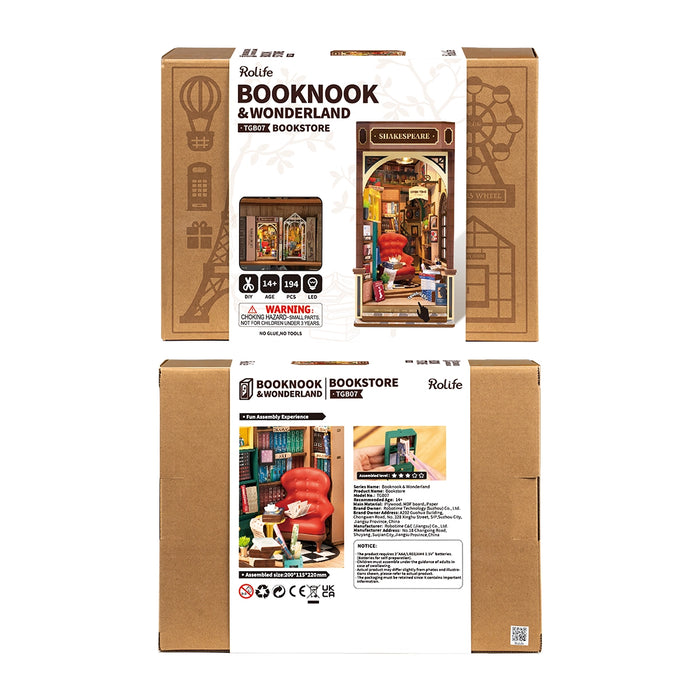 Book Nook Wood Kit – Bookstore 