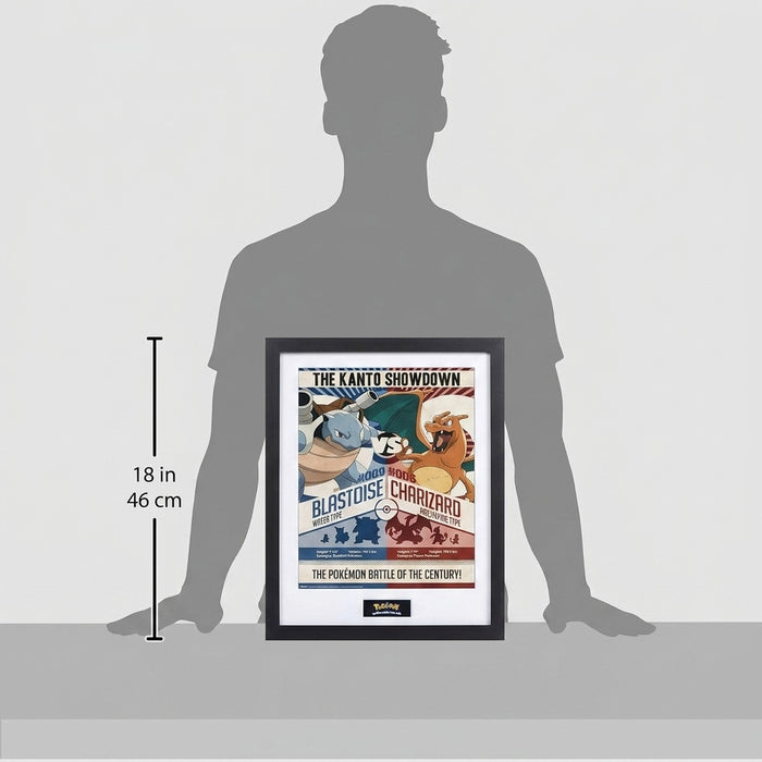 Affiche artistique Pokémon « Red vs Blue » - Florizarre vs. Dracaufeu (30x40cm)