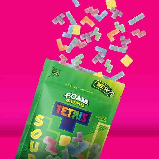 Fandom Snacks Foam Gums Tetris (Acidulé) – 125g Bonbons Gélifiés aux Fruits
