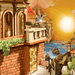 Book Nook Sunset Isle, Bausatz mit Küstenstadt und zwei Lichtstimmungen