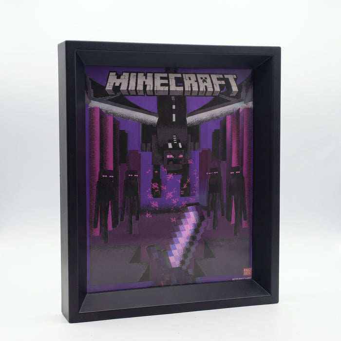 Effetto lenticolare 3D che mostra Ender Dragon ed Endermen