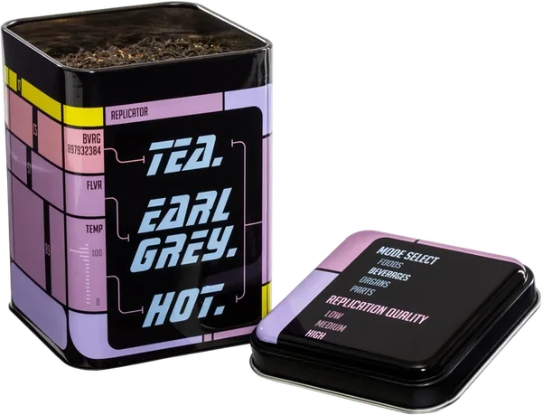 Tea caddy "Tea. Earl Grey. Hot."