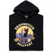 Broomstick Delivery - De Kat Neemt de Bezorgservice Over - Vooraanzicht Hoodie Zwart