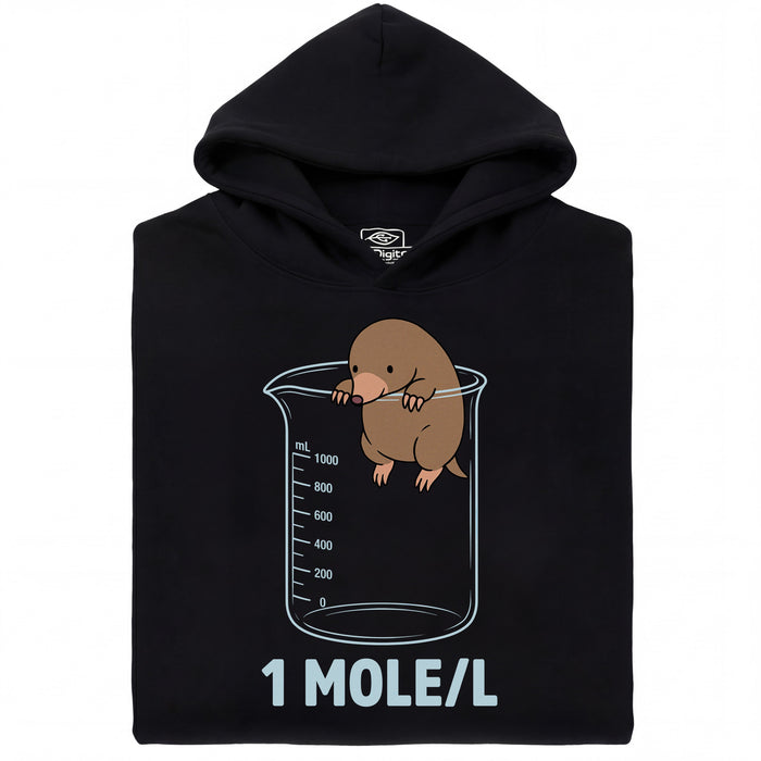 One Mole per Liter - Vista principale Hoodie Nero