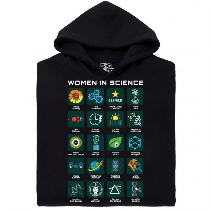 Women in Science - 20 Pioneras de la Ciencia - Vista principal Sudadera Negro