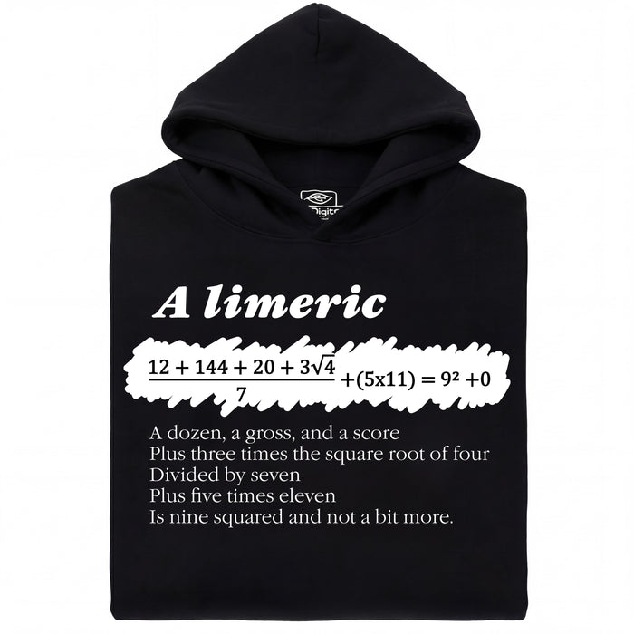 A Limerick - Math poem with equation - Main view Hoodie Black