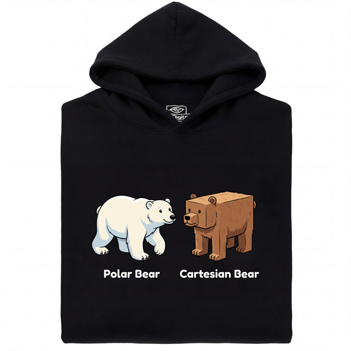 Cartesian Bear - Vista principale Hoodie Nero