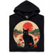 Sunset Cat  - Vista principale Felpa con cappuccio Nero