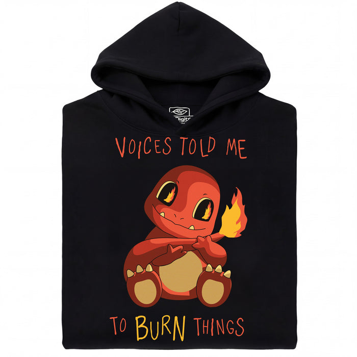 Voices Told Me To Burn Things - Vista principal Sudadera Negro