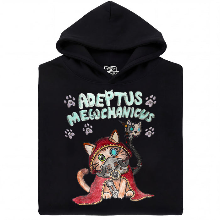 Adeptus Meowchanicus - Vista frontale Hoodie Nero