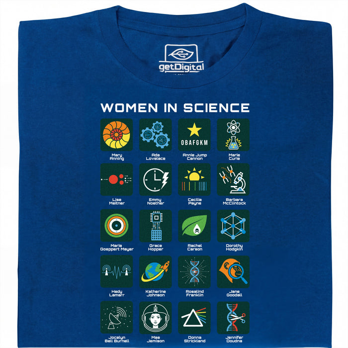 Women in Science - 20 Pioneras de la Ciencia - Vista principal Camiseta Azul