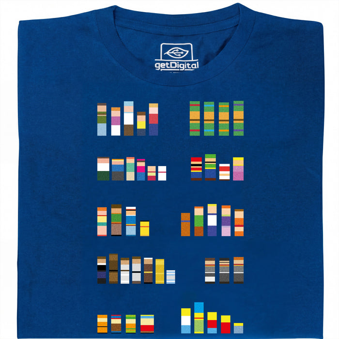 Pixel Legends of TV - Vista principal Camiseta Azul