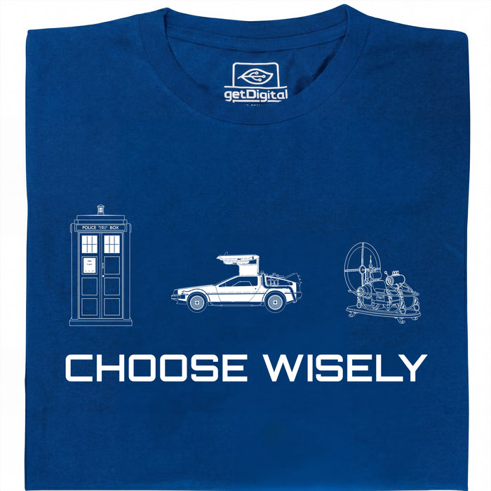 Choose Your Time Machine - Vue principale T-shirt Bleu