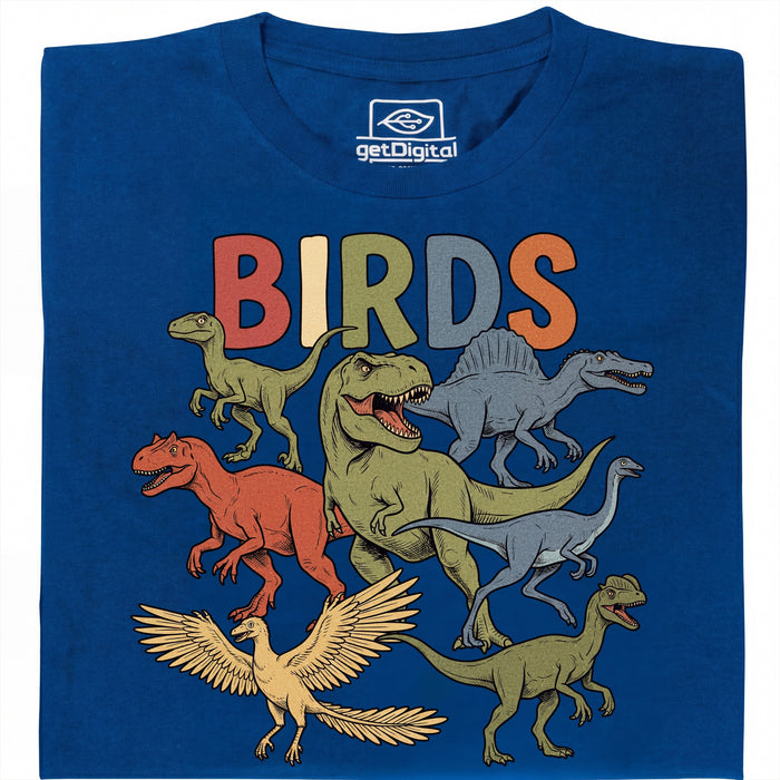 BIRDS - Vista frontale T-Shirt Blu