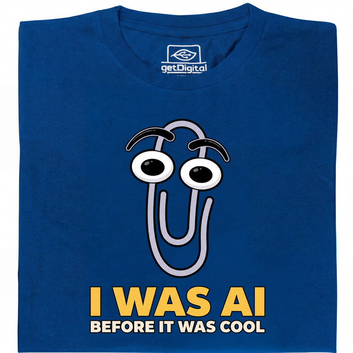 I Was AI Before It Was Cool - Vista principal Camiseta Azul