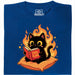 Black Cat Reading "Evil Plans" - Evil Plans with Style - Main View T-Shirt Blue