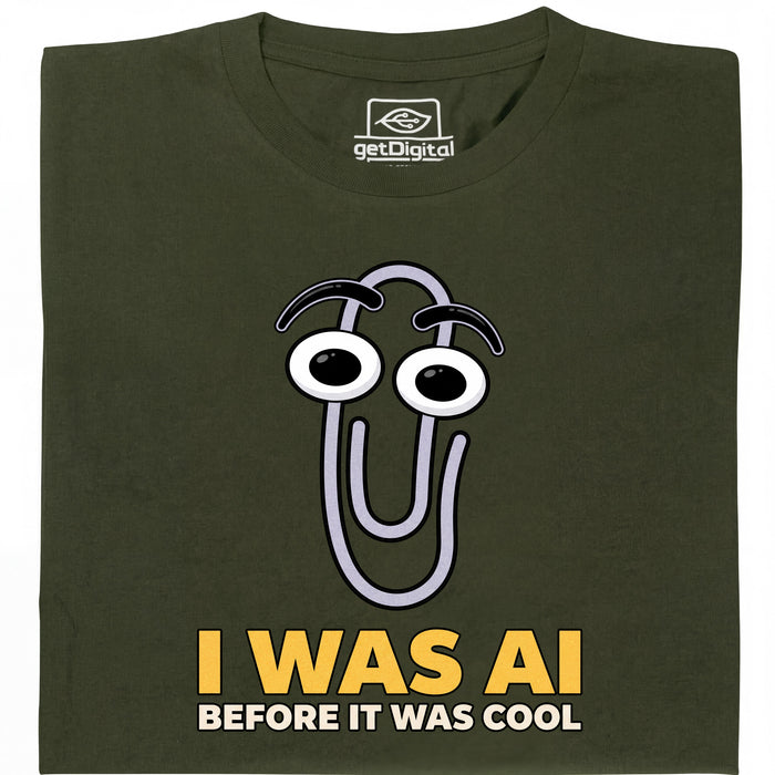 I Was AI Before It Was Cool - Vista principal Camiseta Verde Oscuro