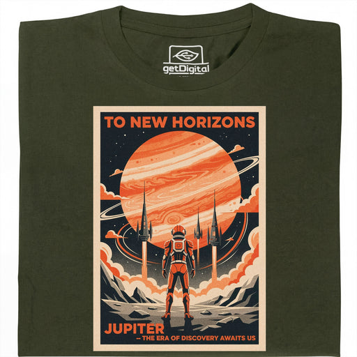 To New Horizons - Hauptansicht T-Shirt Dunkelgrün