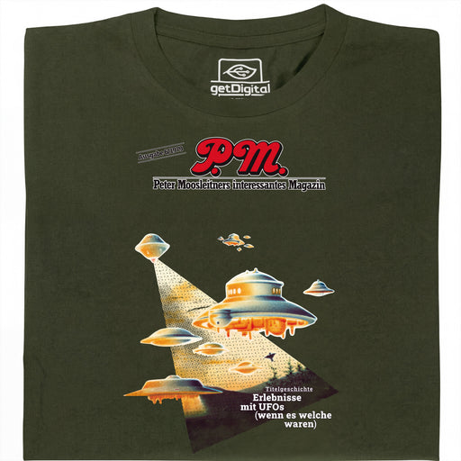 P.M. Magazin 6/1979 Erlebnisse mit UFOs - Hauptansicht T-Shirt Dunkelgrün