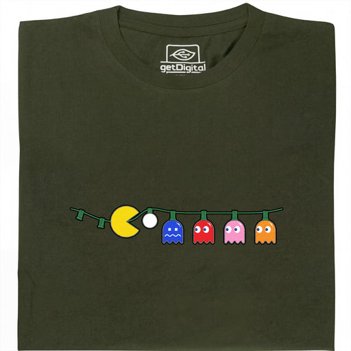 Waka Waka Weihnacht - Die Lichterkette als Festmahl - Hauptansicht T-Shirt Dunkelgrün
