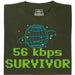 56kbps Survivor - Main view T-shirt Dark Green