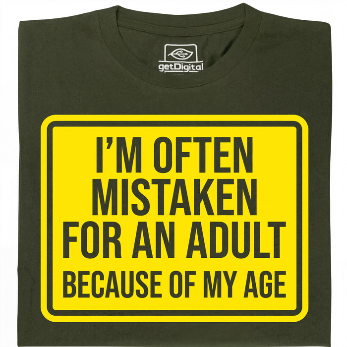 Mistaken For An Adult - Vista principal Camiseta Verde Oscuro