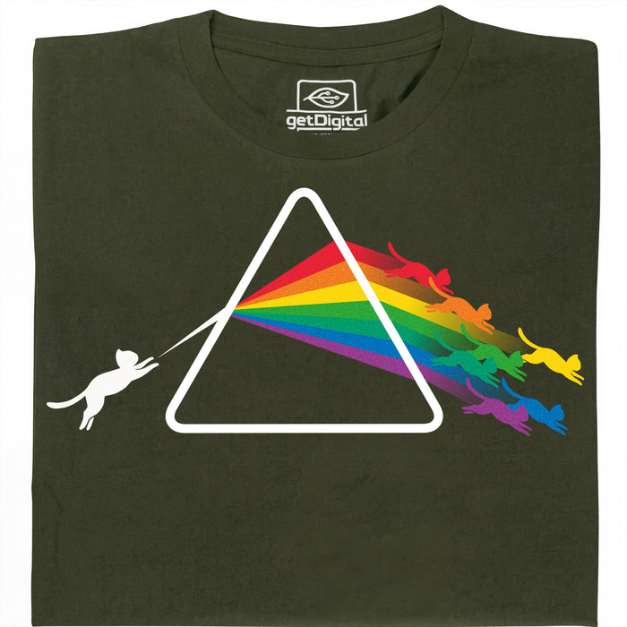 Dark Side of the Cat - Vue principale T-Shirt Vert Foncé