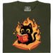 Black Cat Reading "Evil Plans" - Evil Plans with Style - Main View T-Shirt Dark Green