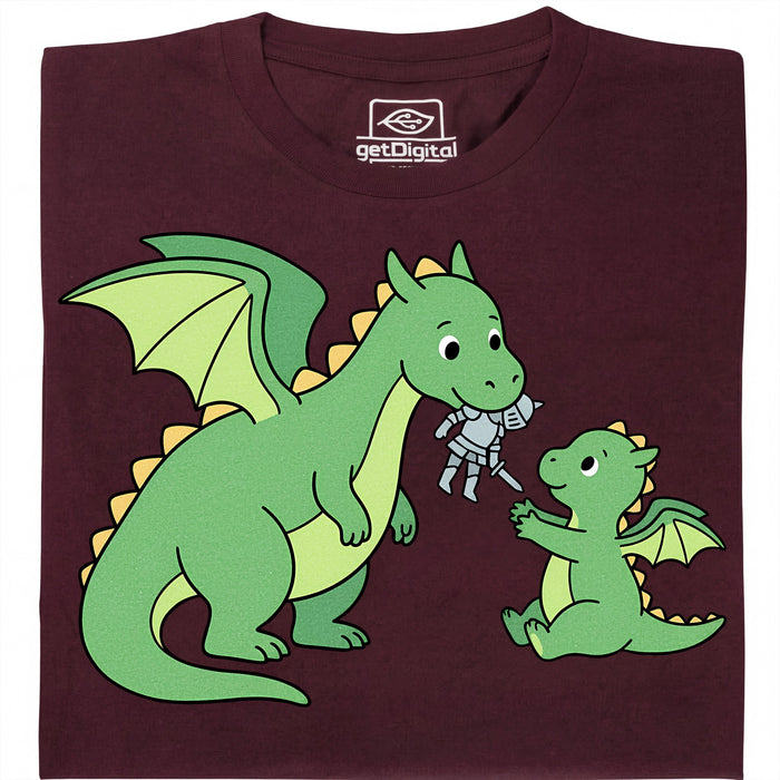 Dragon Parenting - Vista principale T-Shirt Rosso Scuro