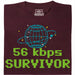 56kbps Survivor - Main view T-shirt Dark Red