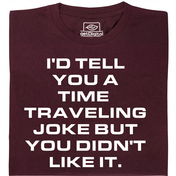 A Joke About Time Travel - Vista principal Camiseta Rojo oscuro
