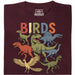 BIRDS - Vista frontale T-Shirt Rosso Scuro