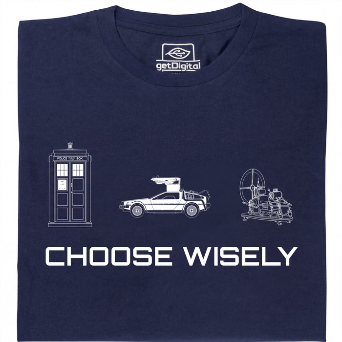 Choose Your Time Machine - Vue principale T-shirt Bleu Marine