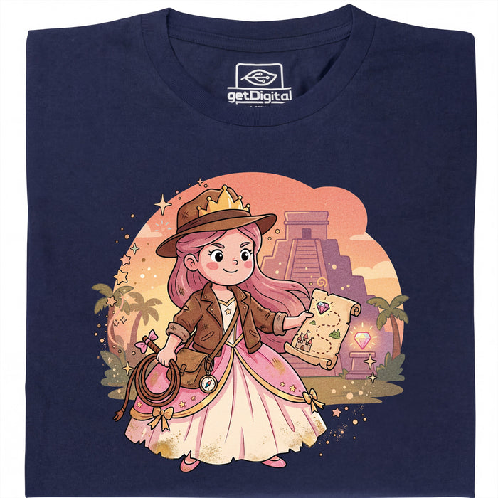 Nerdy Princess &amp; The Lost Temple - Vista principale T-shirt Blu navy