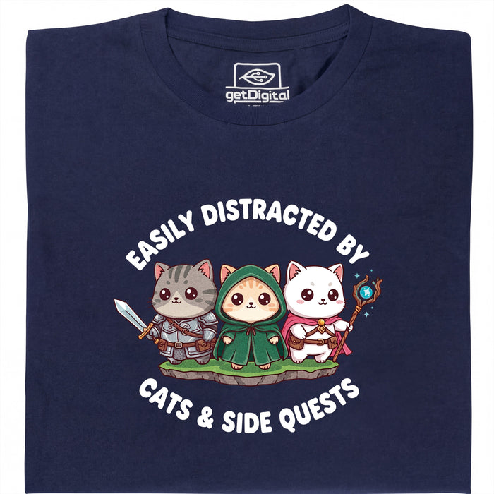 Cats &amp; Sidequests - Vue principale T-Shirt Bleu Marine