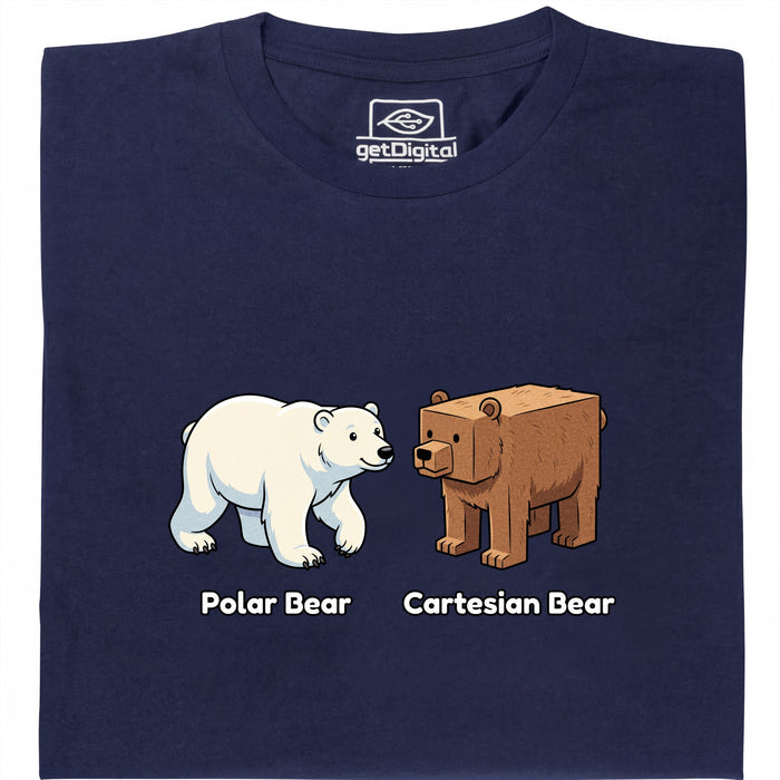 Cartesian Bear - Vista principale T-Shirt Blu Navy