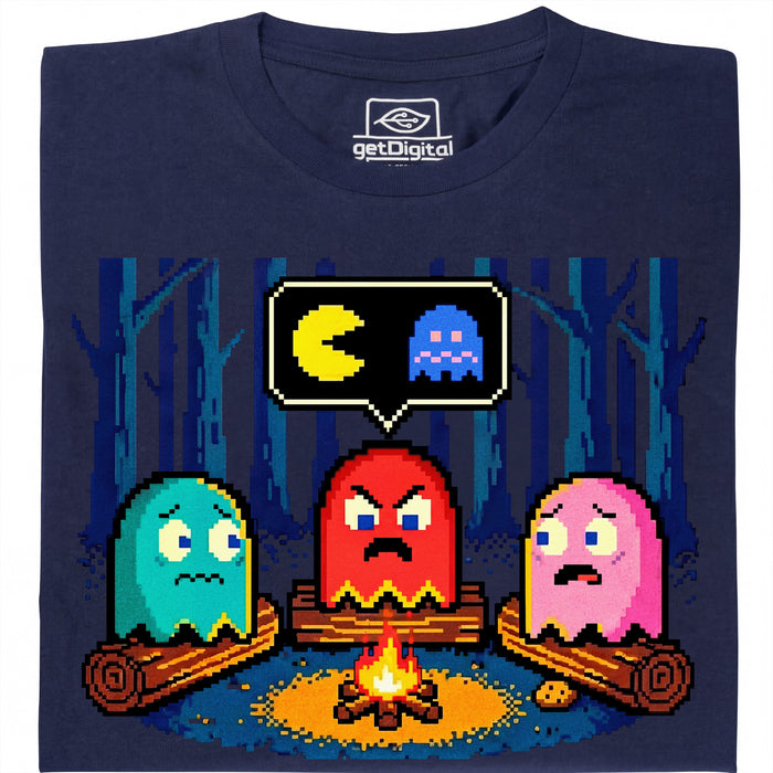 8-Bit Campfire - Main view T-Shirt Navy Blue