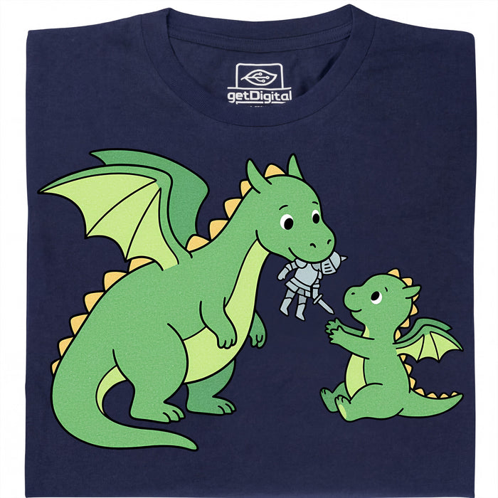 Dragon Parenting - Vista principale T-Shirt Blu Navy