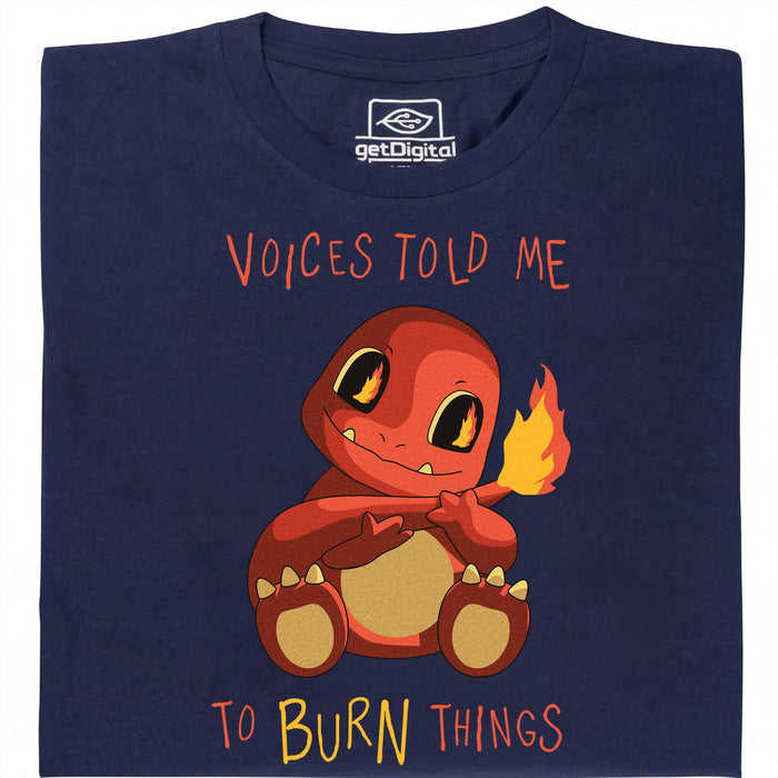 Voices Told Me To Burn Things - Vista principal Camiseta Azul marino