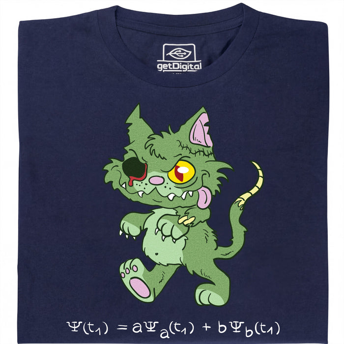 Le Chat de Schrödinger - Édition Zombie - Vue principale T-Shirt Bleu Marine