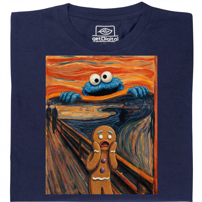 L'Urlo - Edizione Mostro dei Biscotti - Vista principale T-Shirt Blu Navy