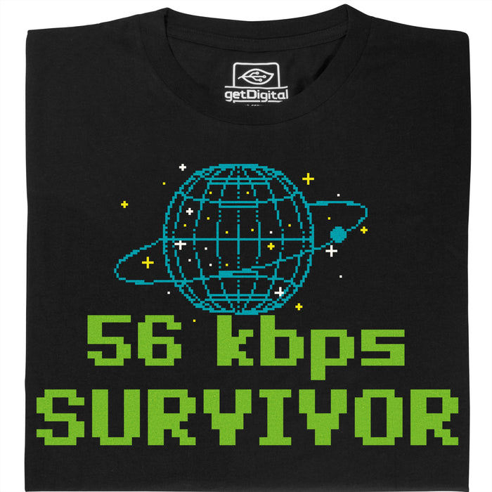 56kbps Survivor - Main view T-shirt Black