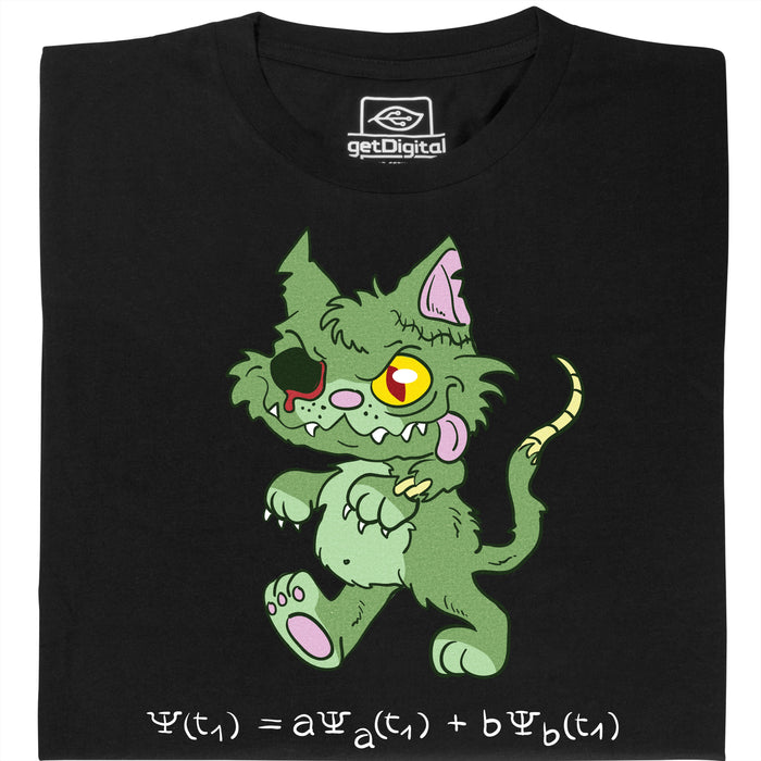 Le Chat de Schrödinger - Édition Zombie - Vue principale T-Shirt Noir