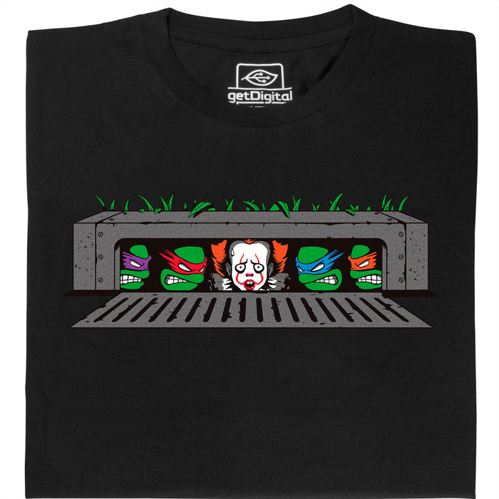 IT vs. Turtles - Vue principale T-Shirt Noir