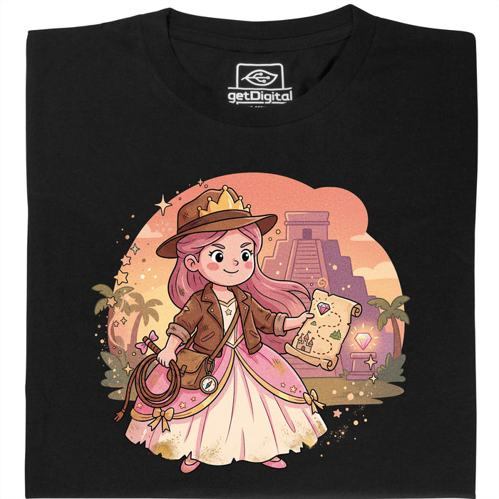 Nerdy Princess & The Lost Temple - Hauptansicht T-Shirt Schwarz