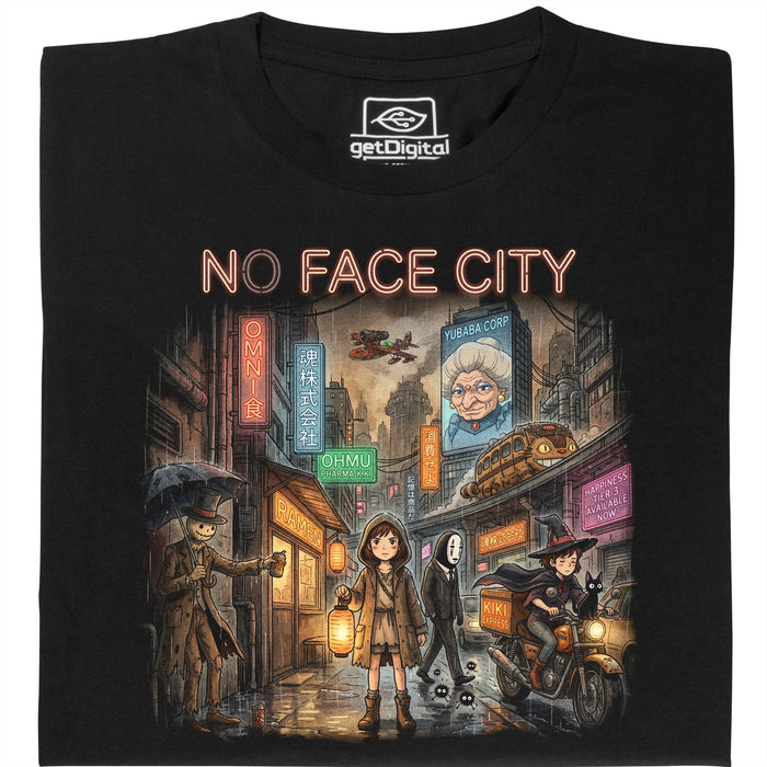 No Face City - Hauptansicht T-Shirt Schwarz