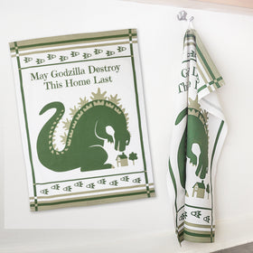 Dish towel "May Godzilla destroy this home last"