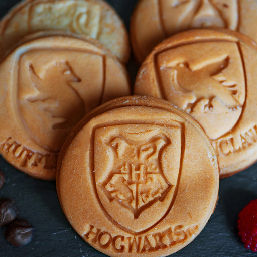 Harry Potter Keksstempel mit den Hogwarts-Hauswappen