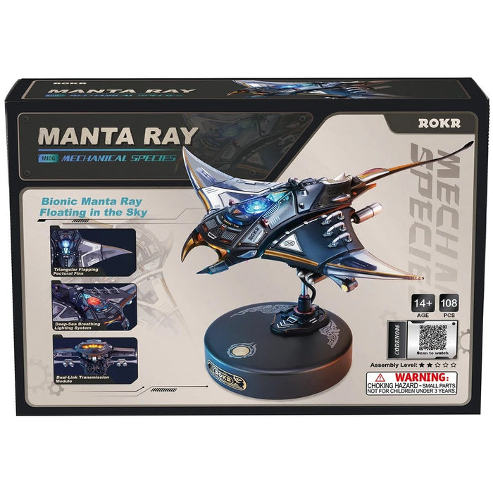 Mechanical Manta Ray 3D Electronic Metal Building Kit with Lighting